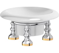 Держатель с мыльницей 3SC настольный фарфор; хром/золото STI 128