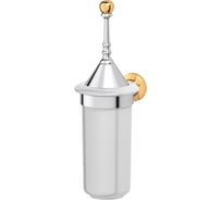 Держатель с туалетным ершом 3SC с крышкой фарфор; хром/золото STI 124