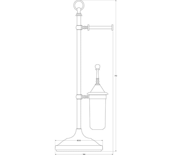 Стойка с 2-мя аксессуарами для туалета 3SC 80 cm фарфор; античная медь STI 633