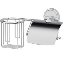 Держатель освежителя воздуха и туалетной бумаги с крышкой FBS хром LUX 054