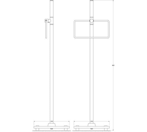 Стойка с прямоугольным держателем полотенца для ванной FBS 80 cm матовое стекло; хром UNI 307