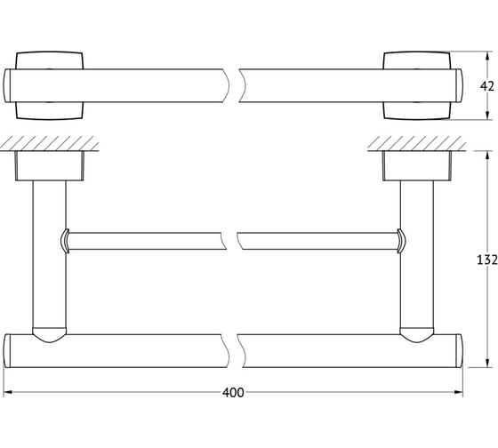 Двойная штанга для полотенца FBS 40 cm хром ESP 035