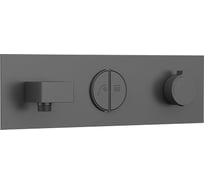 Встраиваемый смеситель для душа VINCEA двухфункциональный, термостатический, вороненая сталь VSCV-422TGM