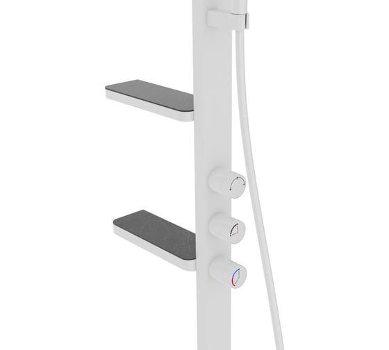 Душевая стойка VINCEA Inspire с изливом, 30 см верхний душ, белый VSFS-3I11W