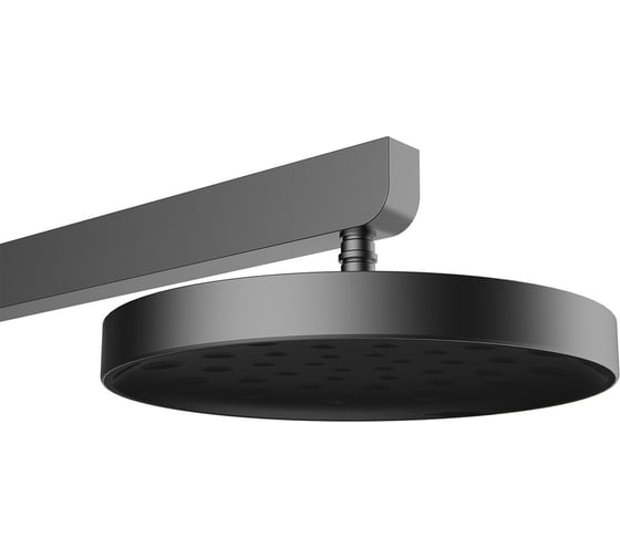 Душевая стойка VINCEA Inspire с изливом, 30 см верхний душ, вороненая сталь VSFS-3I11GM