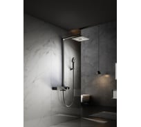 Душевая стойка VINCEA Inspire термостатическая, с изливом, черный VSFS-3I13TMB