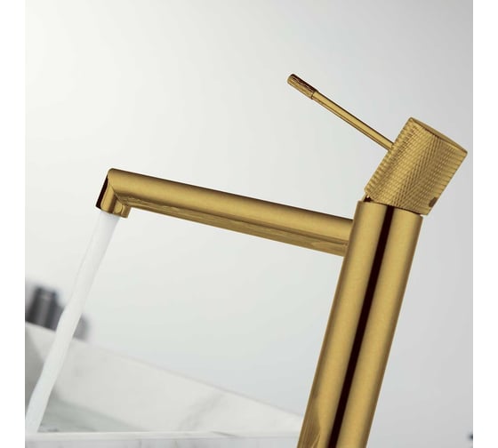 Смеситель для раковины VINCEA Desire однорычажный, брашированное золото VBF-1D2BG
