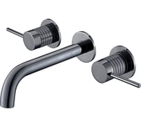 Смеситель для раковины VINCEA Groove встраиваемый, вороненая сталь VBFW-4G1GM