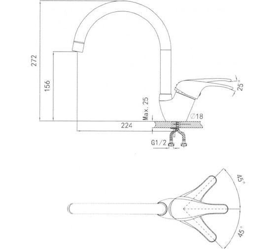 Смеситель GRANULA 1024bg