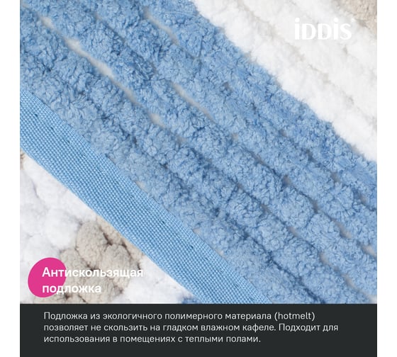 Коврик для ванной комнаты IDDIS 50x80, шенилл, голубой BC05P58i12