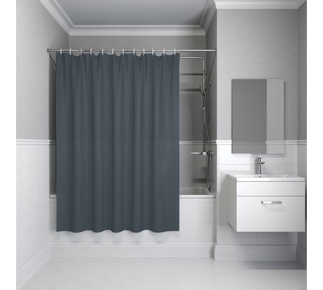 Штора для ванной IDDIS 200x240 см, Полиэстер, серый BL01P24i11