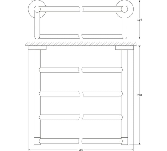 Полка для полотенец Artwelle со штангой 50 cm хром HAR 032