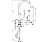 Смеситель для кухни HANSGROHE 14863000 Talis Classic с вытяжным изливом высота 381мм 00000024874 2