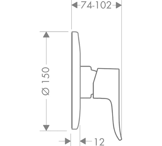 Смеситель для душа, внешняя часть HANSGROHE 31686000 Metris 00000008260