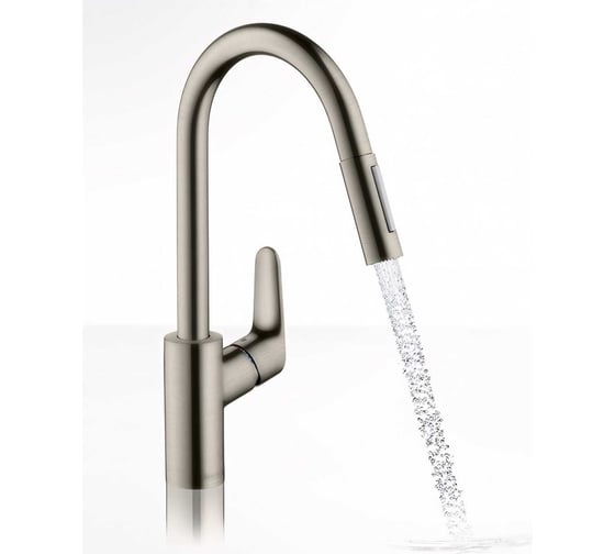 Смеситель для кухни, вытяжной излив HANSGROHE 31815800 Focus под сталь 00000031164