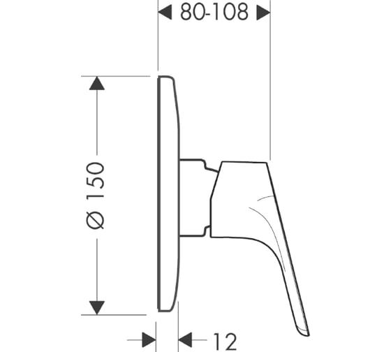 Смеситель для душа, внешняя часть HANSGROHE 31967000 Focus Е2 00000008323