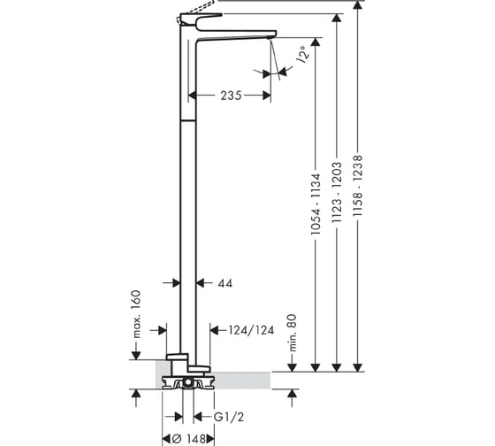 Напольный смеситель для раковины HANSGROHE 32530000 Metropol 00000053927