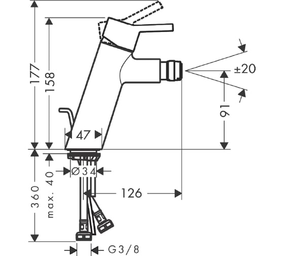 Смеситель для биде HANSGROHE 32240000 Talis S2 00000008370