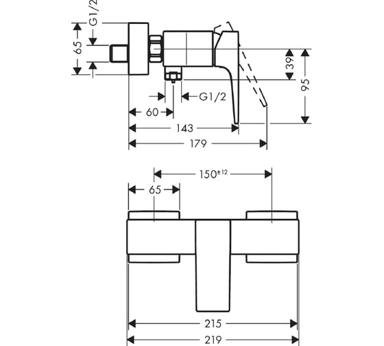 Смеситель для душа HANSGROHE 32560000 Metropol 00000053929