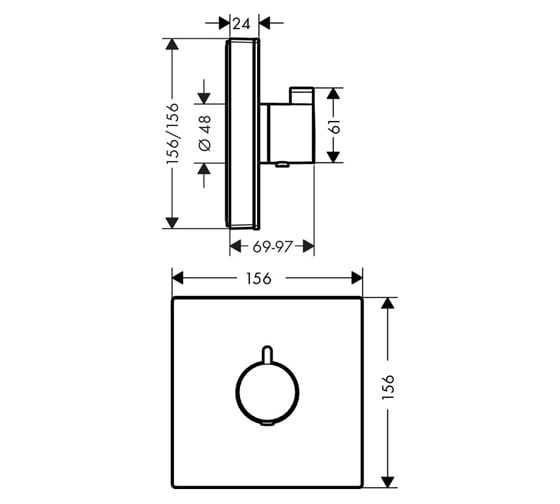 Термостатический смеситель для душа HANSGROHE 15734600 Shower Select Highflow 00000046470