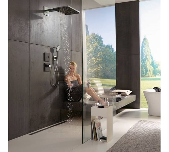 Вентиль HANSGROHE Select glass 15736600 Trio/Quattro запорный/переключающий 00000044224