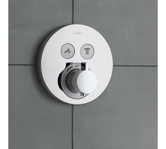 Термостатический смеситель HANSGROHE 15743000 ShowerSelect S внешняя часть 00000036012