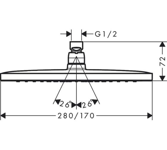 Верхний душ HANSGROHE 26257000 Croma E 280 1 jet 00000069129