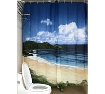 Штора для ванной Zalel фотопринт, 180x180, пляж, без колец dx-047 553270