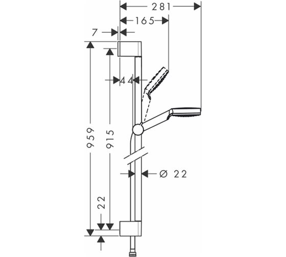 Душевой гарнитур HANSGROHE 26536400 Crometta Vario 90 см 00000048514
