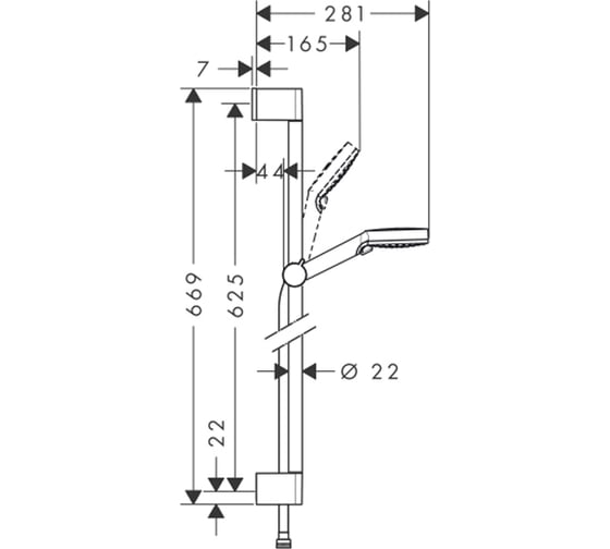 Душевой гарнитур HANSGROHE 26533400 Crometta 1jet 65 см 00000048368