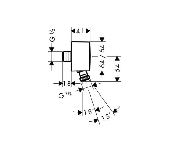 Шланговое подсоединение HANSGROHE 27414000 PuraVida Fixfit 00000007716