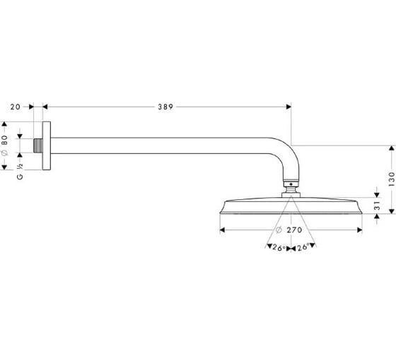 Верхний душ HANSGROHE 27424000 Raindance Classic Air 240 00000007724