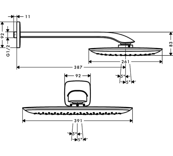 Верхний душ HANSGROHE 27437000 PuraVida Air 400 00000007736