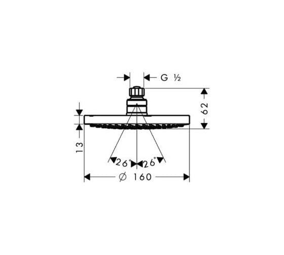 Верхний душ HANSGROHE 27450000 Croma 160 00000007742