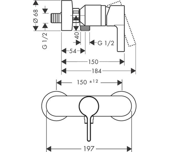 Смеситель для душа HANSGROHE 31660000 Metris S 00000008242