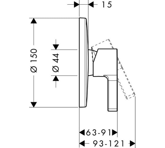 Смеситель для душа, внешняя часть HANSGROHE 31665000 Metris S 00000008245