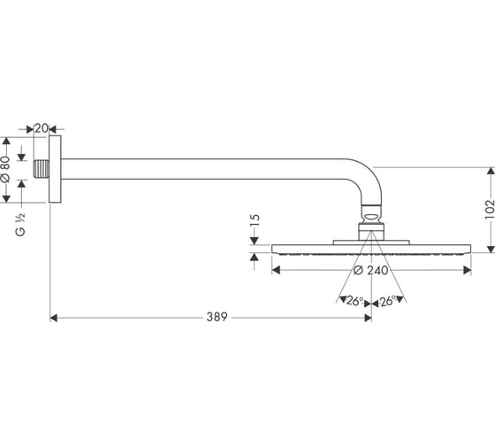 Верхний душ HANSGROHE 27474000 Raindance Air 240 00000007764