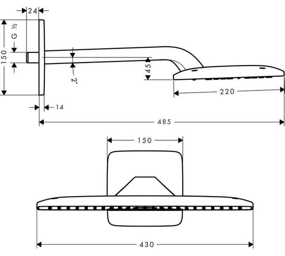 Верхний душ HANSGROHE 27372000 Raindance Е Air 1jet 420 00000007689