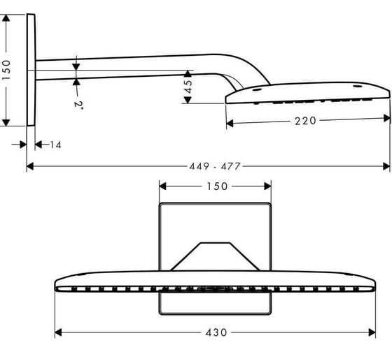 Верхний душ HANSGROHE 27373000 Raindance Е Air 2jet 420 00000007690