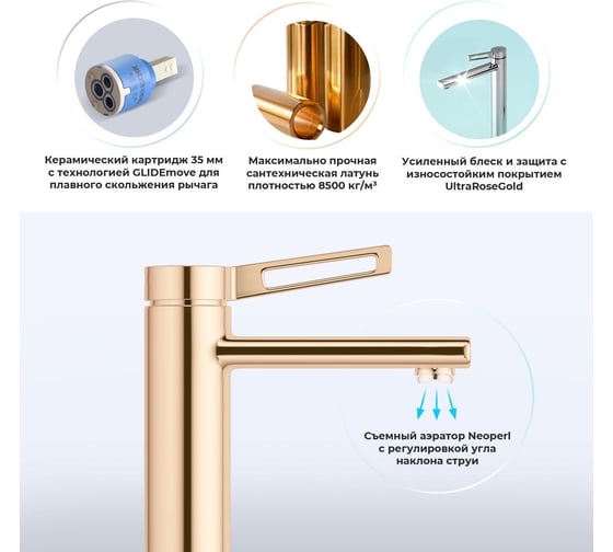 Смеситель для раковины в ванную комнату Wellsee ONCE and forever 201000049, в наборе 3 в 1 201000049