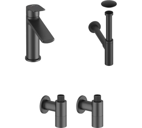 Смеситель для раковины в ванную комнату Wellsee ICON! for life в наборе 4 в 1 201000182