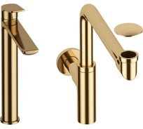 Высокий смеситель для накладной раковины Wellsee ICON! for life в наборе 3 в 1 201000113