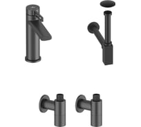 Смеситель для раковины в ванную комнату Wellsee ONCE and forever 201000147, в наборе 4 в 1 201000147