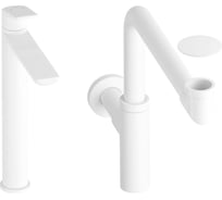 Высокий смеситель для накладной раковины Wellsee ICON! for life в наборе 3 в 1 201000115