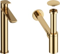 Высокий смеситель для накладной раковины Wellsee ICON! for life в наборе 3 в 1 201000033