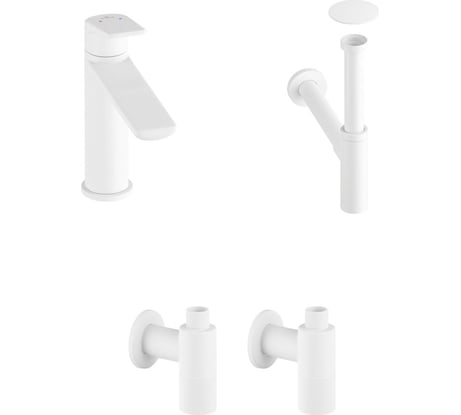 Смеситель для раковины в ванную комнату Wellsee ICON! for life в наборе 4 в 1 201000185