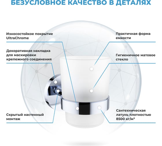 Стакан с держателем для зубных щеток Wellsee Finishing Touch 182506000