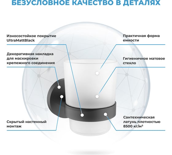 Стакан с держателем для зубных щеток Wellsee Finishing Touch 182507000