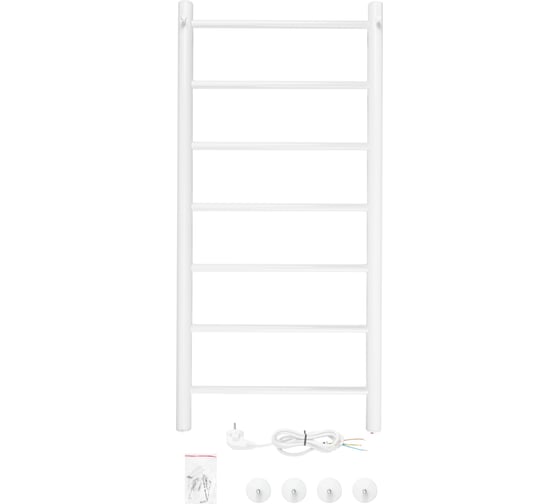 Электрический полотенцесушитель Aris фентази, 400x900, белый, 7 перекладин, 2 крючка ПСК-09-54б