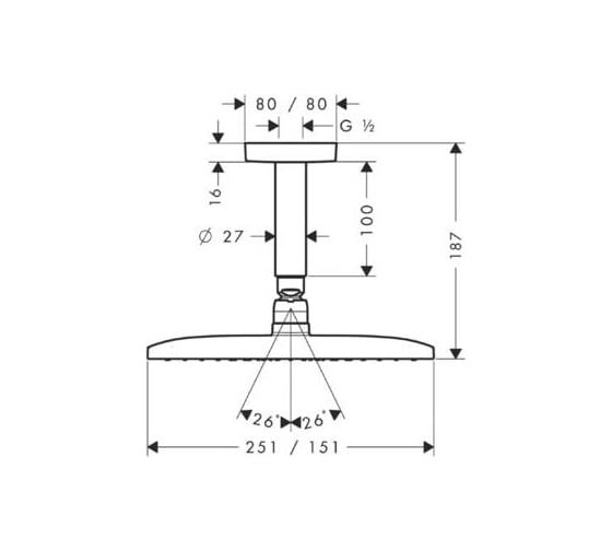 Верхний душ HANSGROHE 27380000 Raindance Е Air 1jet 240 00000007692